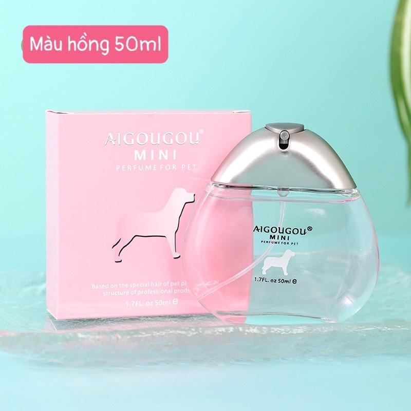 Nước Hoa Khử Mùi Dành Cho Chó Mèo AIGOUGOU Mini 50ml - Có 3 Mùi Thơm Lưu Giữ Hương Thơm 24h