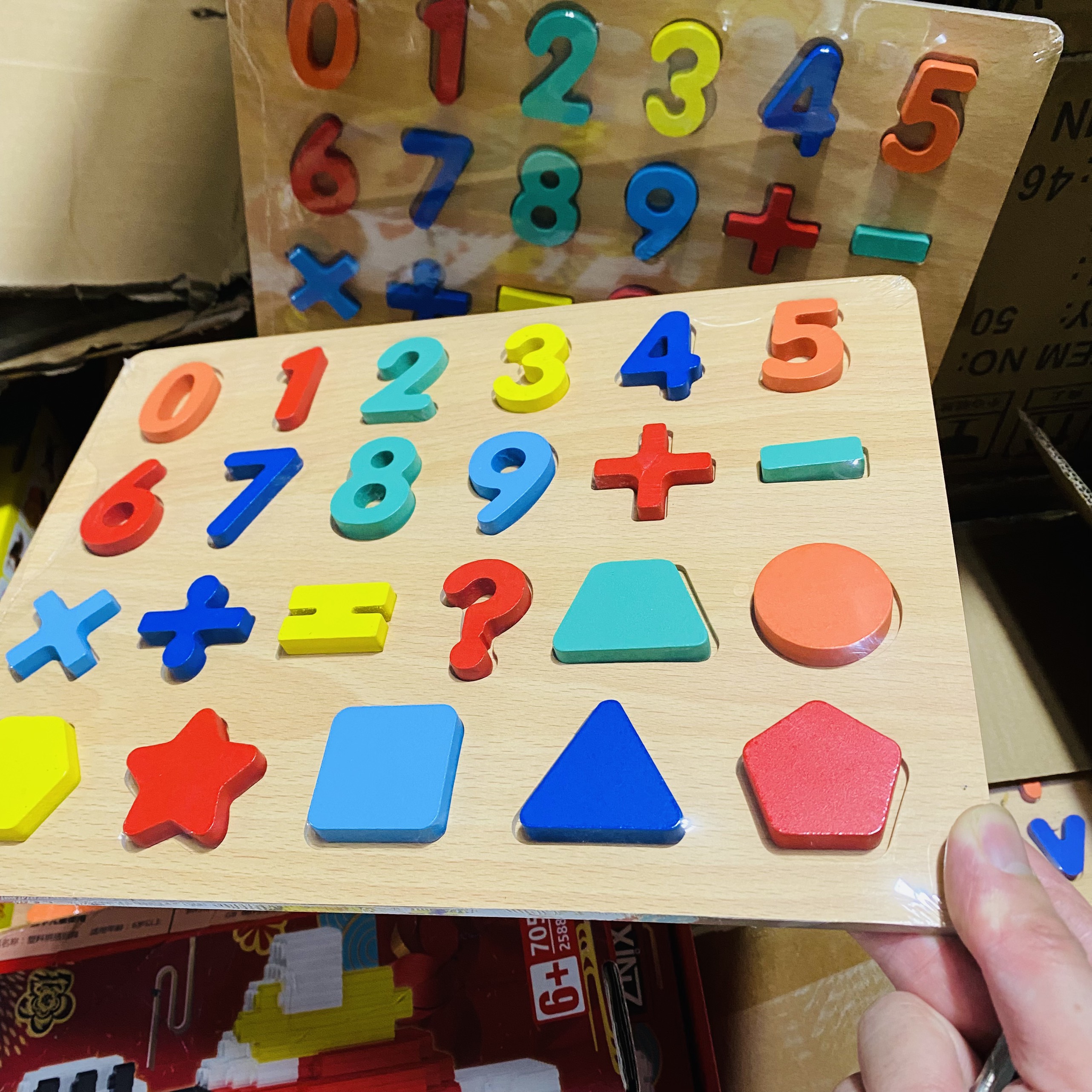 Bảng ghép số nổi hình học thông minh, đồ chơi lắp ghép số đếm học tính trí tuệ cho bé