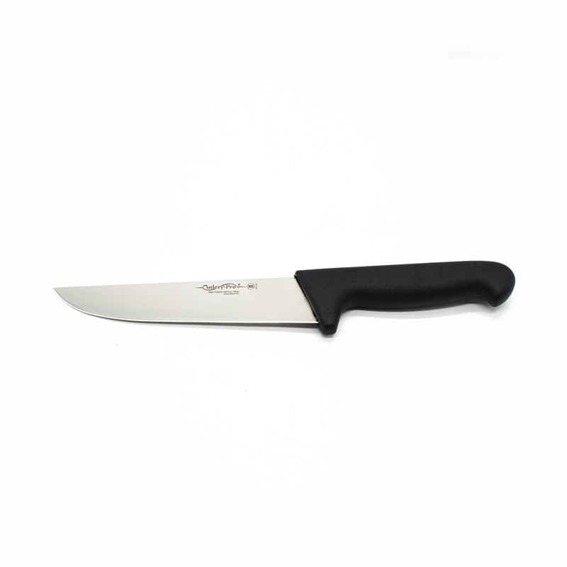 Dao Thái Thịt Cutlery-Pro Lưỡi Thẳng Cán Đen 178Mm