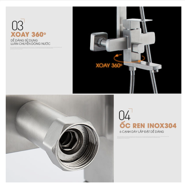 Sen cây nóng lạnh thân vuông inox mờ GS8005