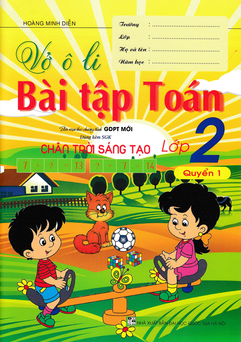 Sách bổ trợ - Vở Ô Li Bài Tập Toán Lớp 2 - Quyển 1 (Dùng Kèm SGK Chân Trời Sáng Tạo) - HA