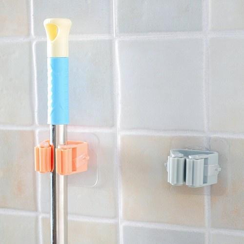 Móc dán tường kẹp giữ cây lau nhà, móc treo chổi chịu lực