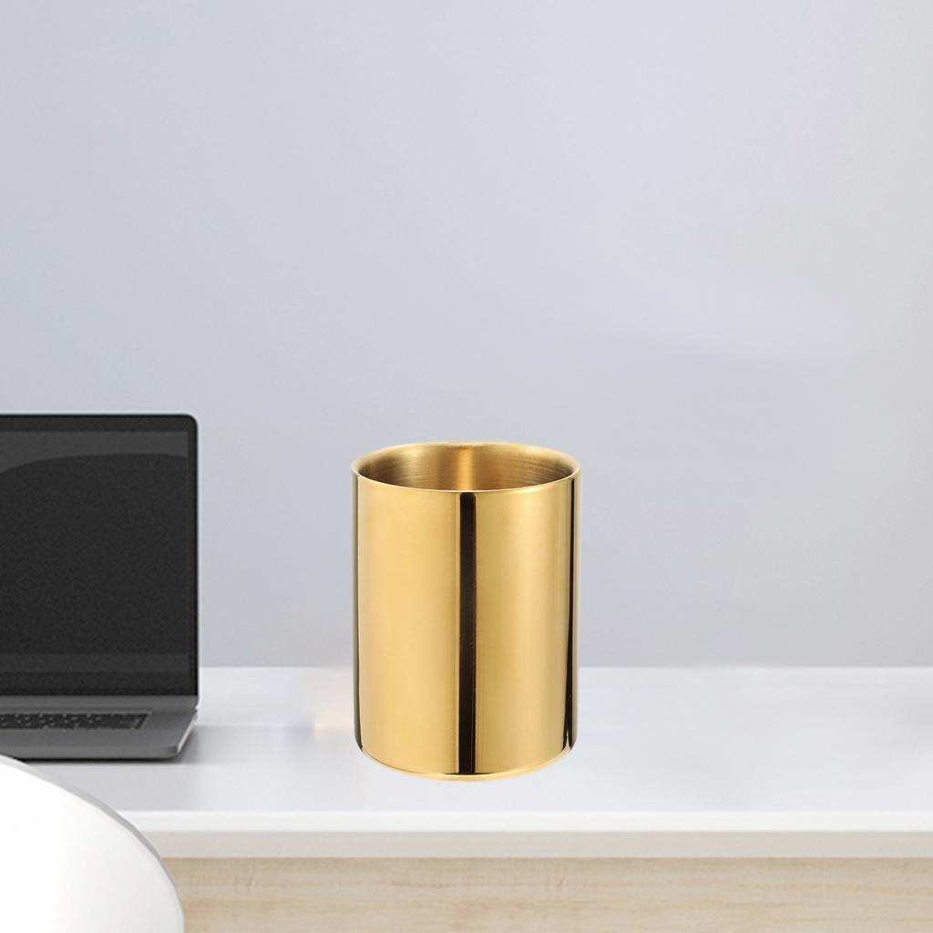 Pen Holder Cylinder Makeup Brush Cup Round Stationery Container