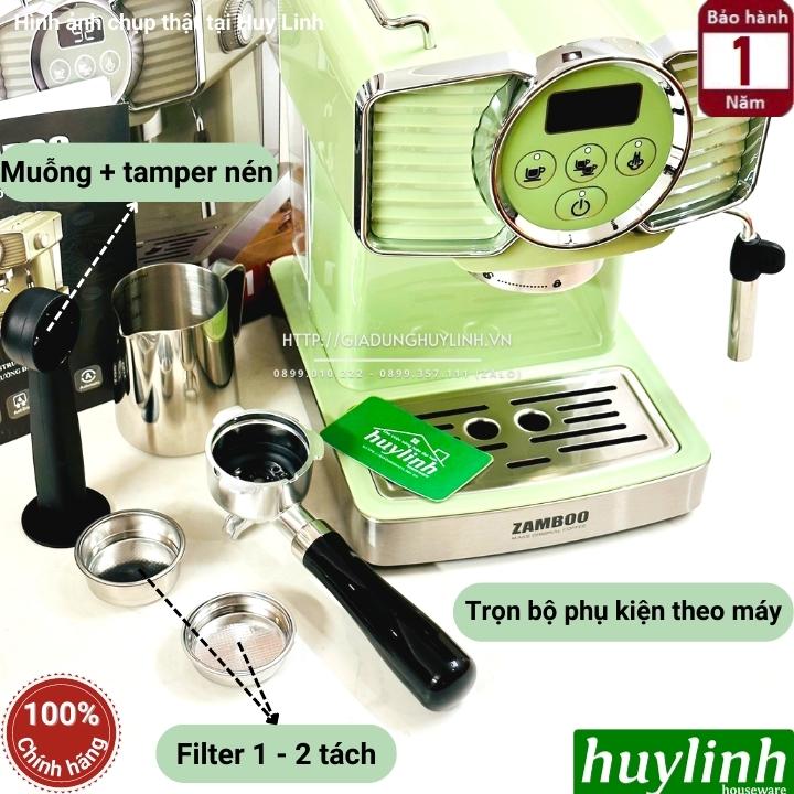 Máy pha cà phê Zamboo ZB-901 PRO - 1350W - Pha 1 - 2 tách tự động - Phong cách Vintage - Hàng chính hãng