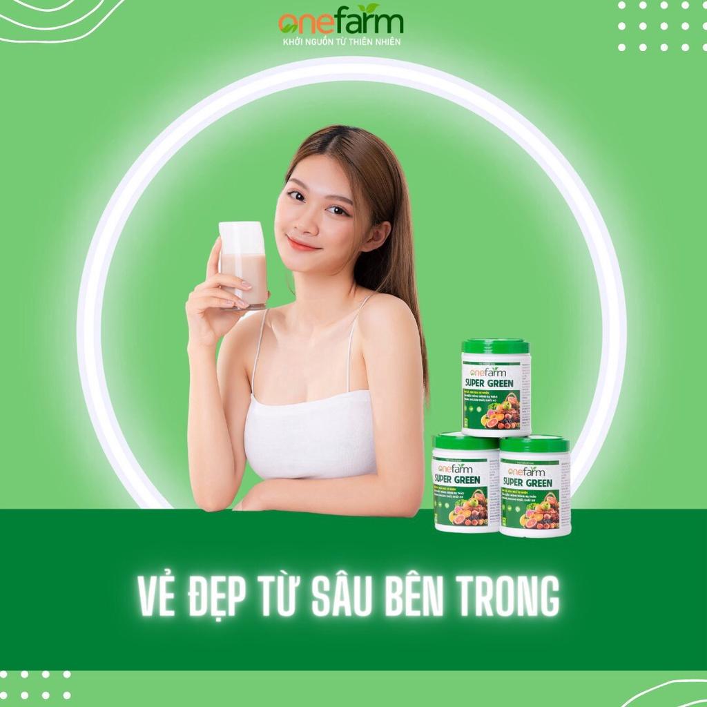 Sữa Thực Vật Organnic Giàu Protein Chứa Đông Trùng Tảo Xoắn Bột Rau Củ Quả SUPER GREEN ONEFARM-400G