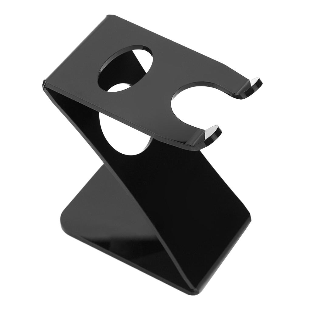 Acrylic Z-Shape Stand Barber Salon Brush Shaving Tools Holder Rack Black