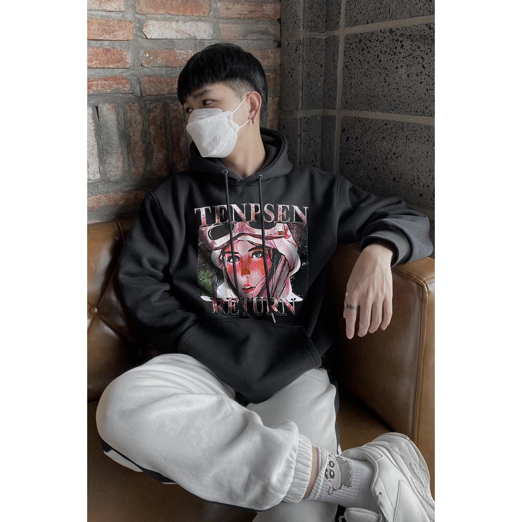 Áo Khoác Hoodie TENPSEN HOODIE Nỉ Có Mũ Form Rộng Unisex Nam Nữ LUNACY