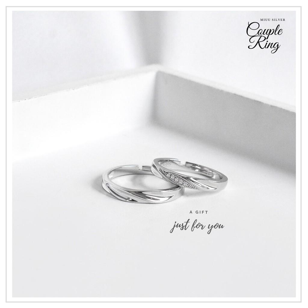 Nhẫn đôi bạc Miuu Silver, nhẫn cặp có thể điều chỉnh size Javes Couple Ring