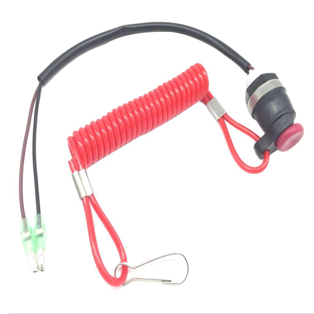Boat Outboard Motor Kill Stop Switch & Safety Tether Lanyard Cord