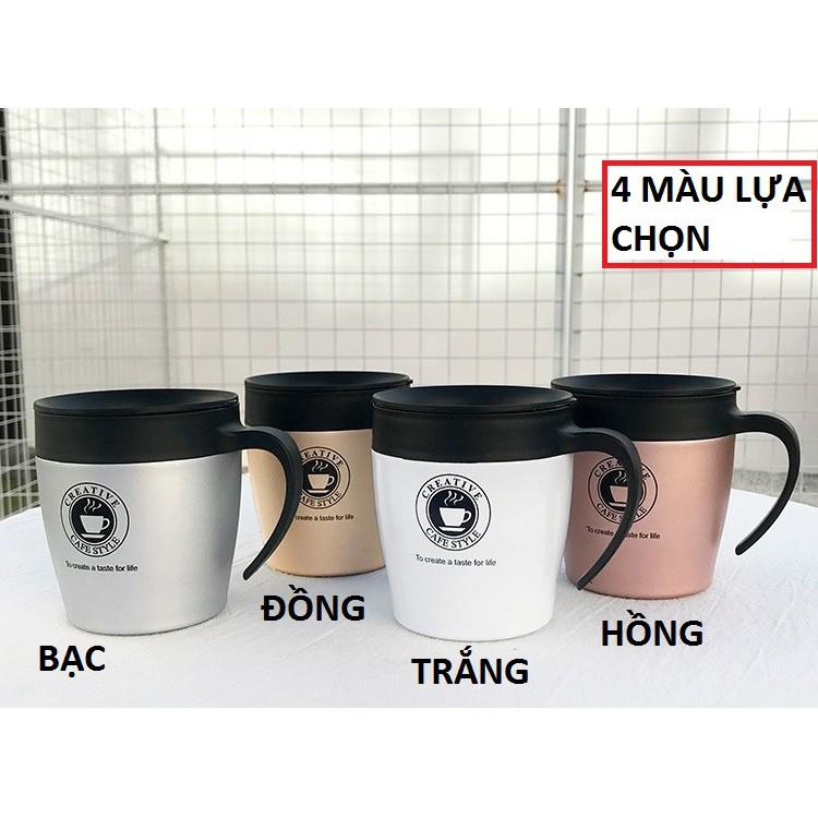 LY GIỮ NHIỆT CÀ PHÊ,TRÀ INOX 304 CREATIVE 330ML CHẤT LƯỢNG KÈM MUỖNG KHUAY INOX - ly uống trà - bình nước giữ nhiệt - binh giư nhiet inox - ly giu nhiet inox - bình uống nước thép không rỉ - ly uống nước"