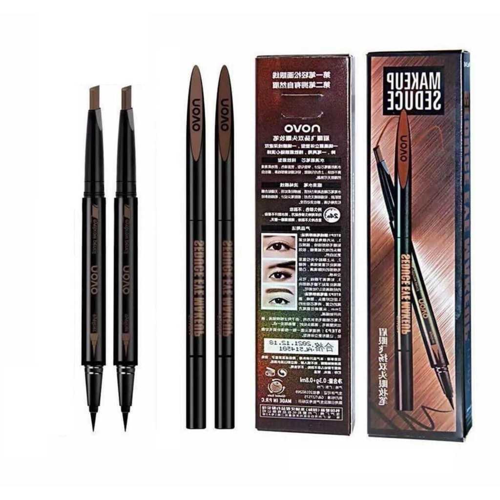 Chì Kẻ Mày 2in1 NoVo Makeup Seduce (Kẻ Mày + Kẻ Mắt):Màu 2