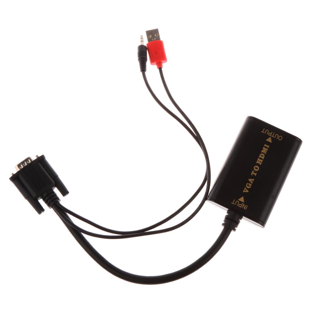 VGA to HDMI Converter 1080P Converter HD Audio AV Converter HDTV Video Cable VGA to HDMI Adapter for TV PC