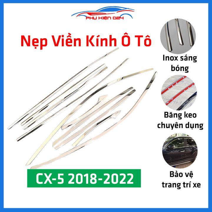 Bộ nẹp viền cong kính Inox Cho Mazda Cx5 2018-2022