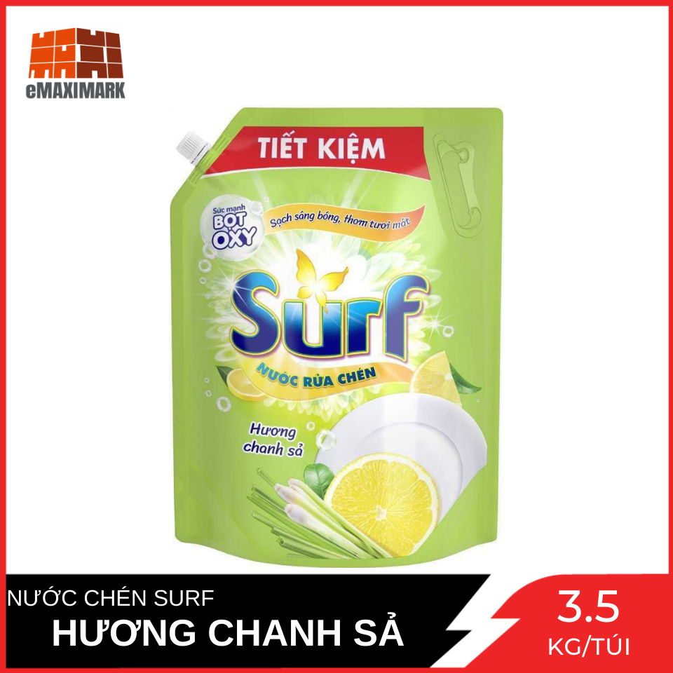 Nước rửa chén Surf hương chanh sả Túi 3.5kg