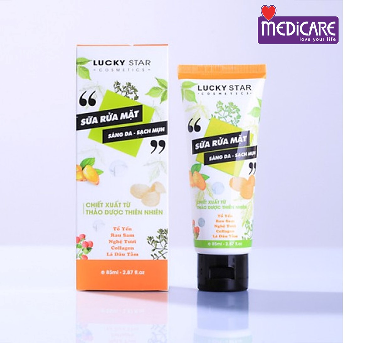 0132078 Sữa Rửa Mặt LUCKY STAR Thảo Dược Ngừa Mụn 85ml