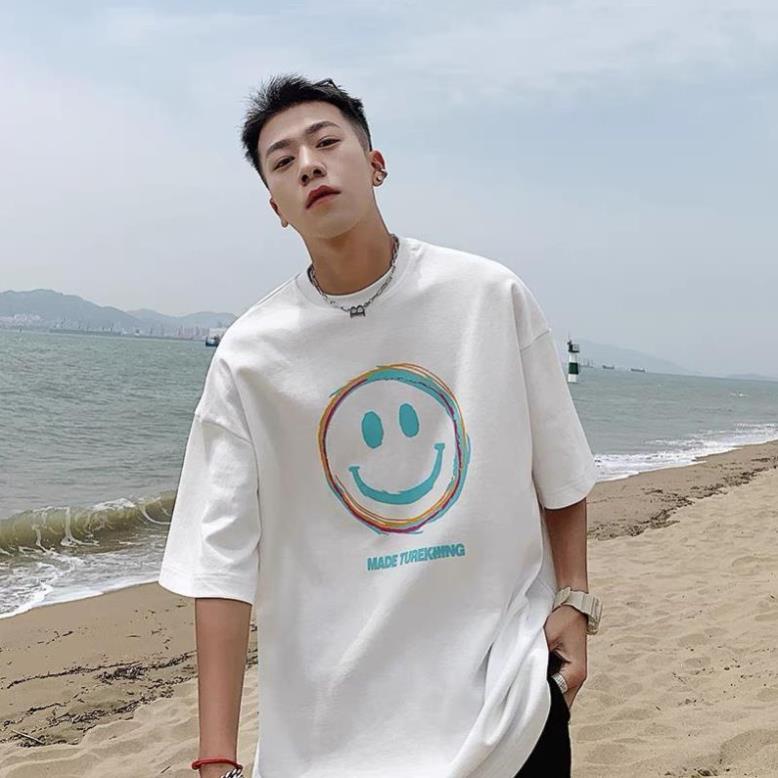 Áo thun tay lỡ nam nữ, áo phông unisex form rộng chất cotton mát mịn thấm hút mồ hôi in hình Hoạt Hình