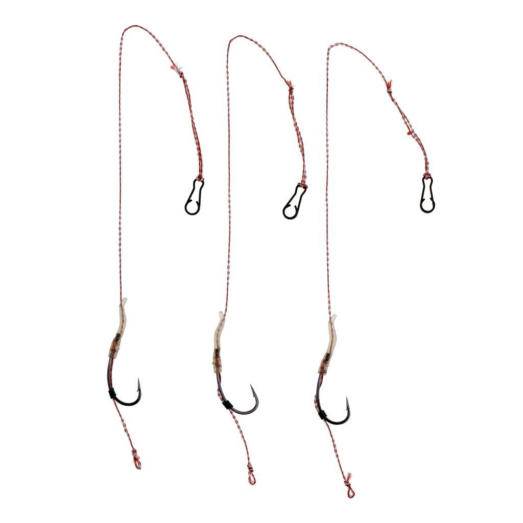 3pcs Hair Rig Carp Fishing Rig Braided Line 6.6lb-22lb Carp Rig Hook Tackle