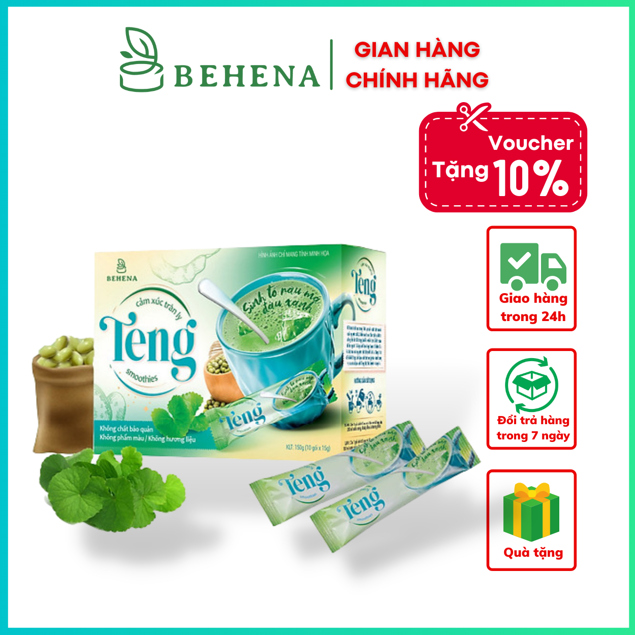 Bột rau má đậu xanh - Teng - Nguyên Chất 100 % - Thơm Ngon - Bổ Dưỡng - Mát Gan
