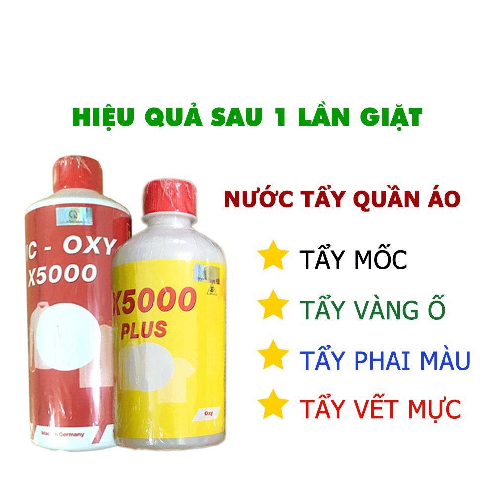 Thuốc tẩy X5000, nước tẩy trắng, tẩy mốc, vết ố quần áo, chăn ga