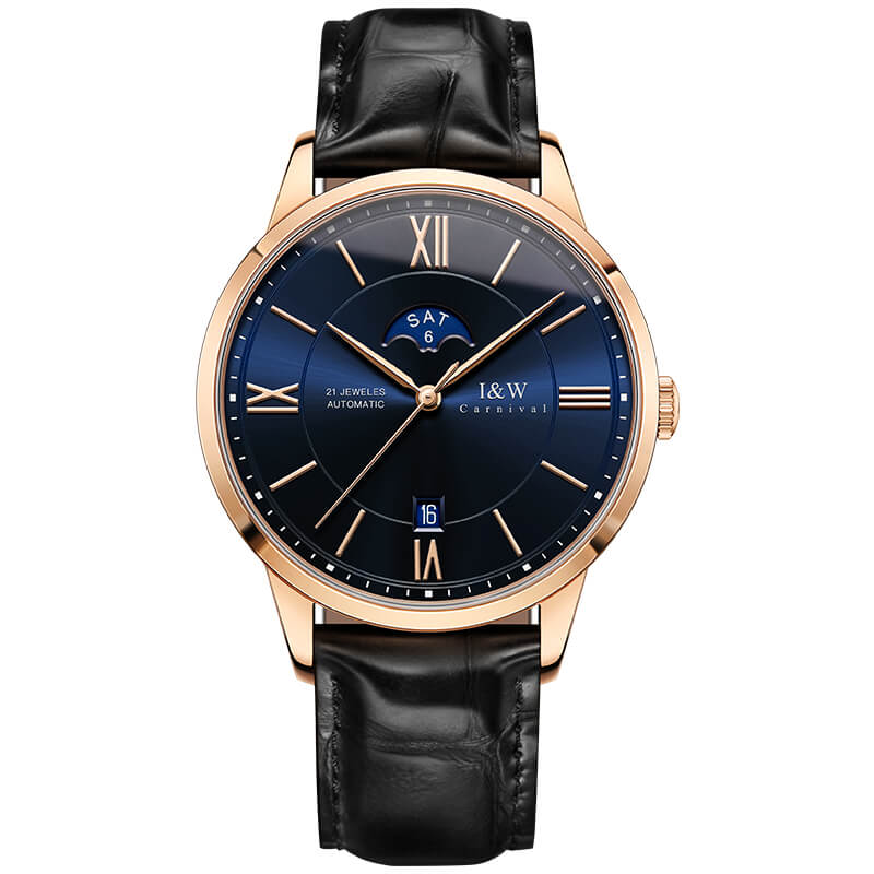 Đồng hồ nam chính hãng IW CARNIVAL IW528G-2 Kính sapphire ,chống xước,Chống nước 30m ,Bảo hành 24 tháng,Máy cơ ,Dây da cao cấp
