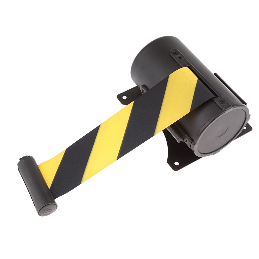 2xRetractable Wall Barrier Black And Yellow