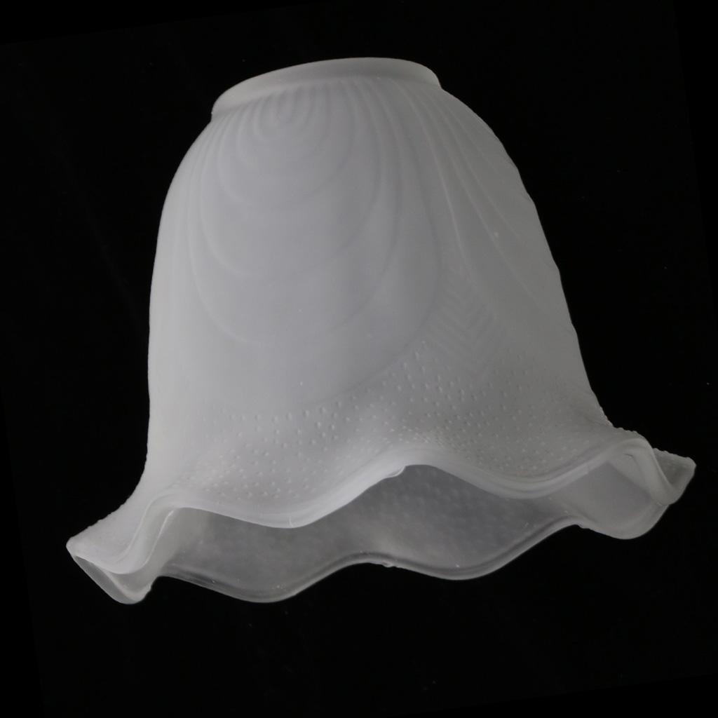 4x Bell Shape Vintage Frosted & Clear Glass Lamp Shade