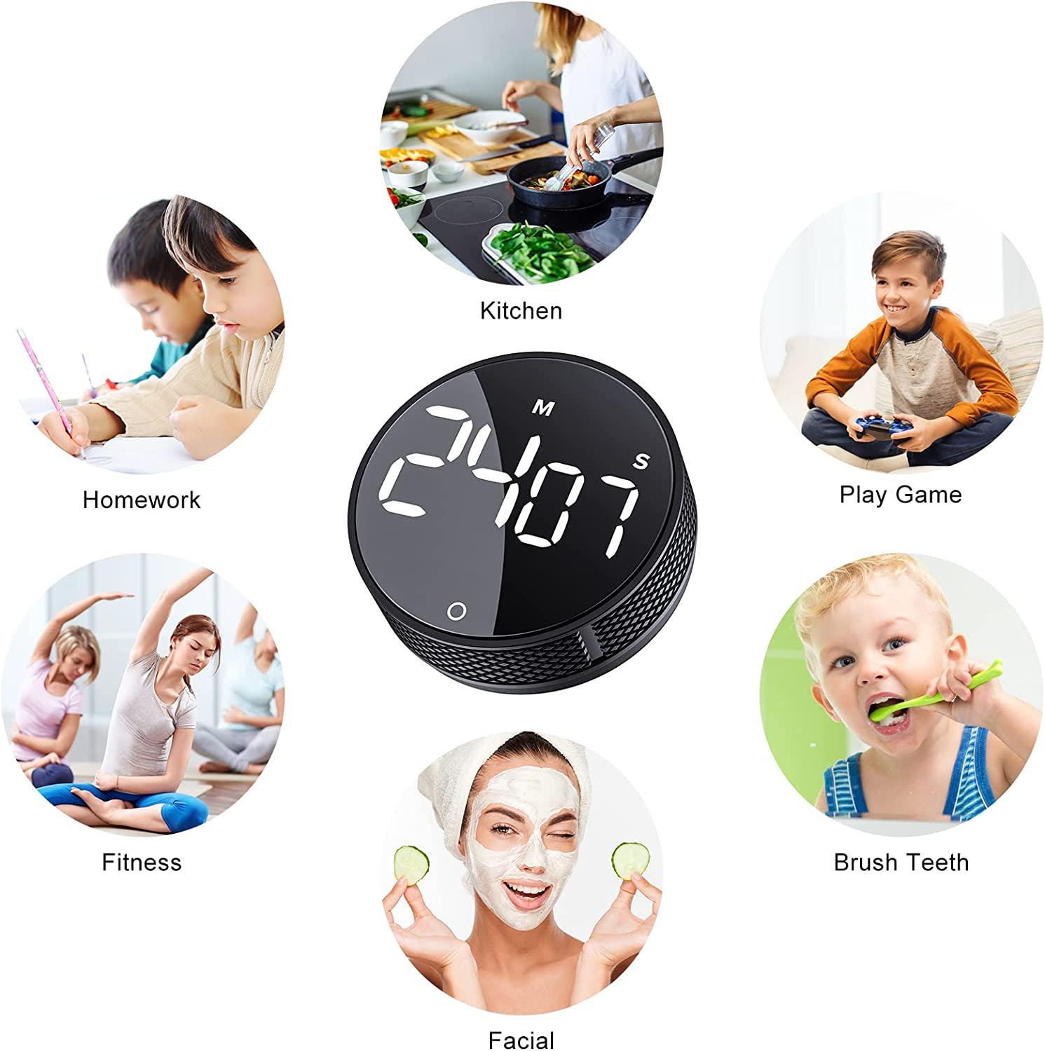 Bộ hẹn giờ nhà bếp kỹ thuật số, bộ hẹn giờ thời gian trực quan lớn hiển thị đếm đếm đếm ngược từ tính