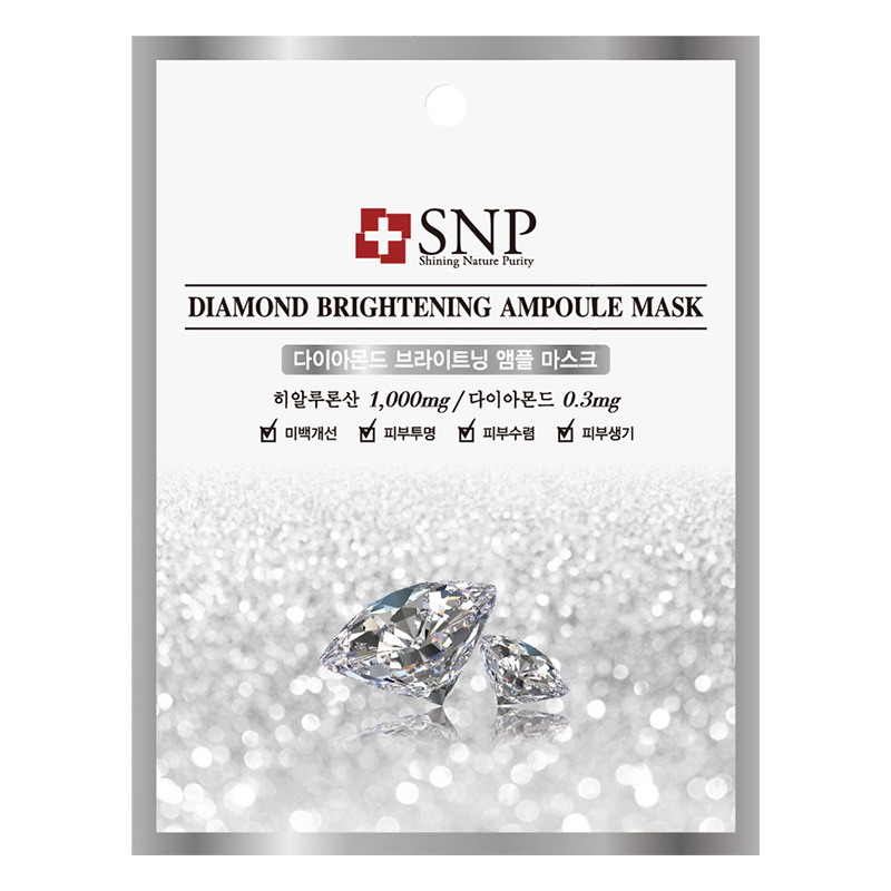 Hộp Mặt Nạ Tinh Chất Kim Cương Dưỡng Sáng Da SNP Diamond Brightening Ampoule Mask