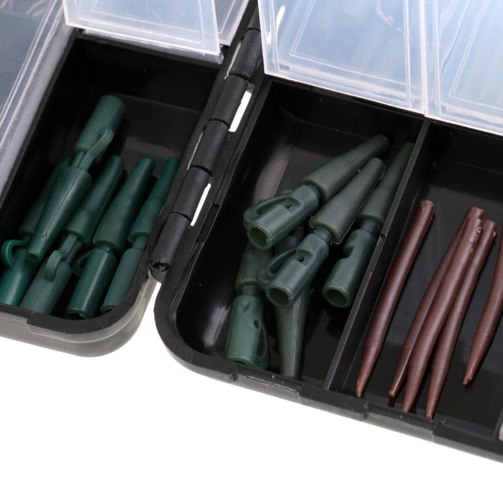 Carp Fishing Weights Tackle Box Safety Tubes Swivels Kits for Hair Rigs