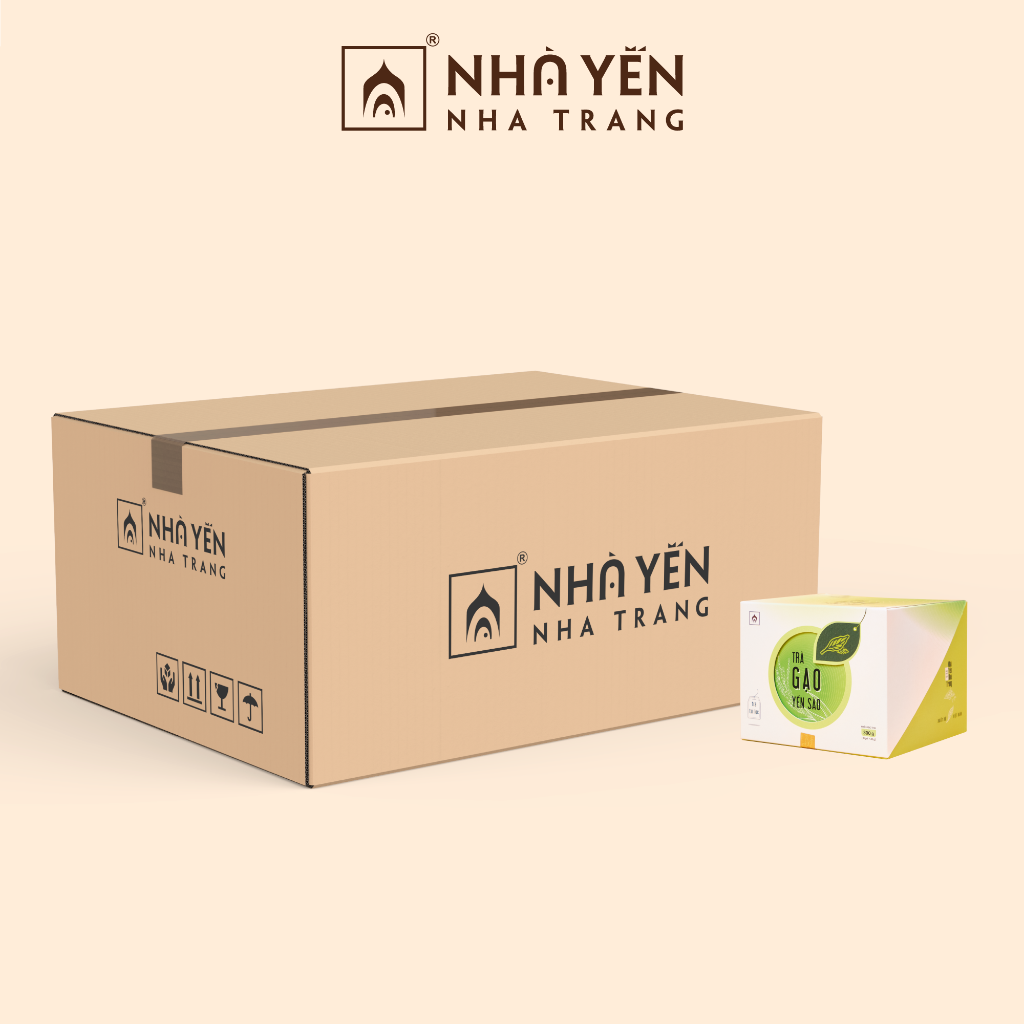 Thùng 24 Hộp Trà Gạo Yến Sào - Nhà Yến Nha Trang - Hộp 10 Gói - Trà Túi Lọc - Trà Thanh Nhiệt - Trà Gạo Lứt Huyết Rồng - Trà Yến - Hàng Chính Hãng
