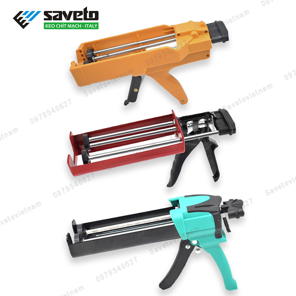 Súng bơm keo chít mạch 2 thành phần - Súng bắn keo chà ron dùng để thi công keo chít mạch Saveto.