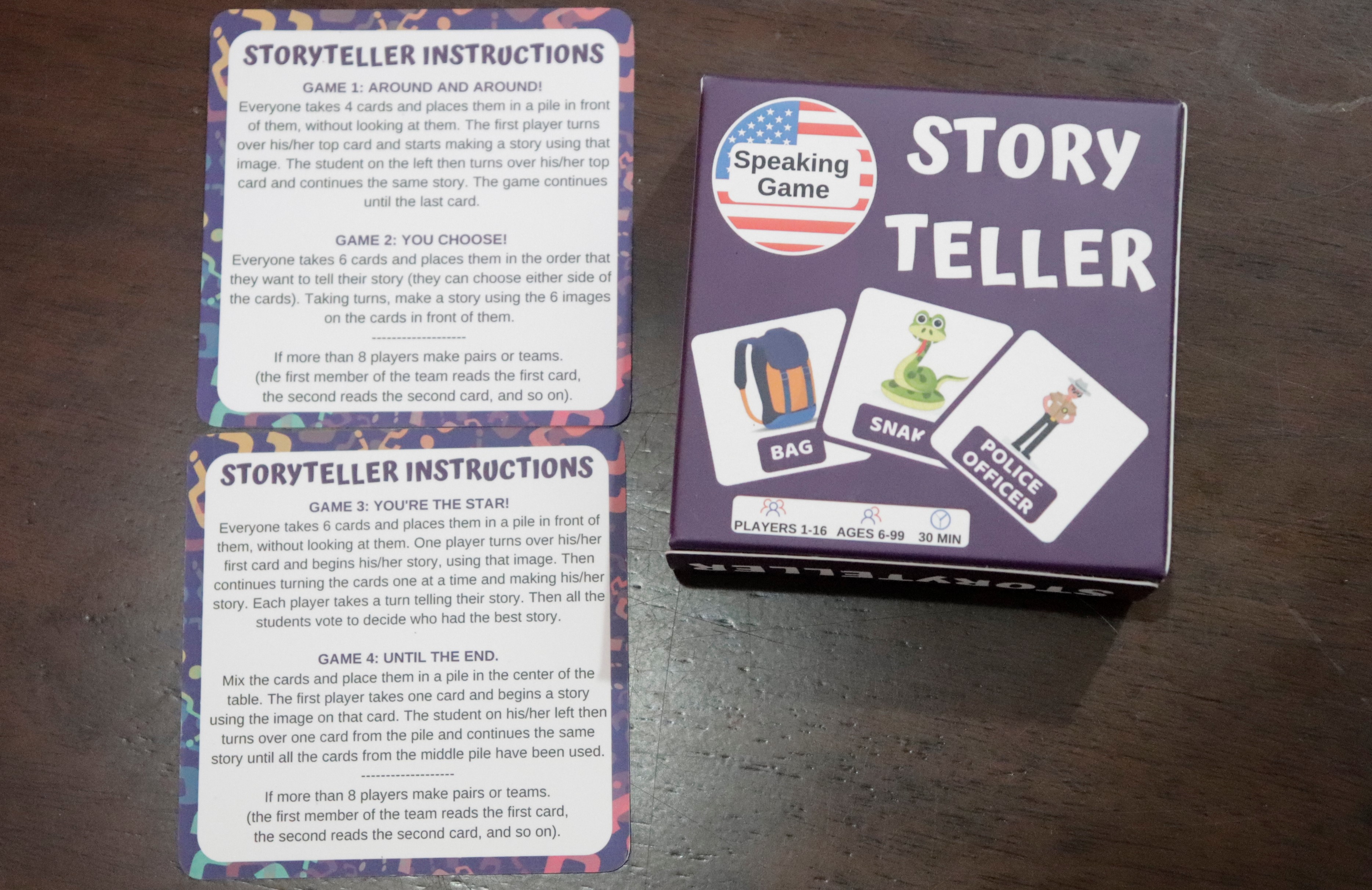 Storyteller - speaking board game for children, students - Game kể chuyện bằng thẻ tiếng Anh phù hợp nhiều cấp độ