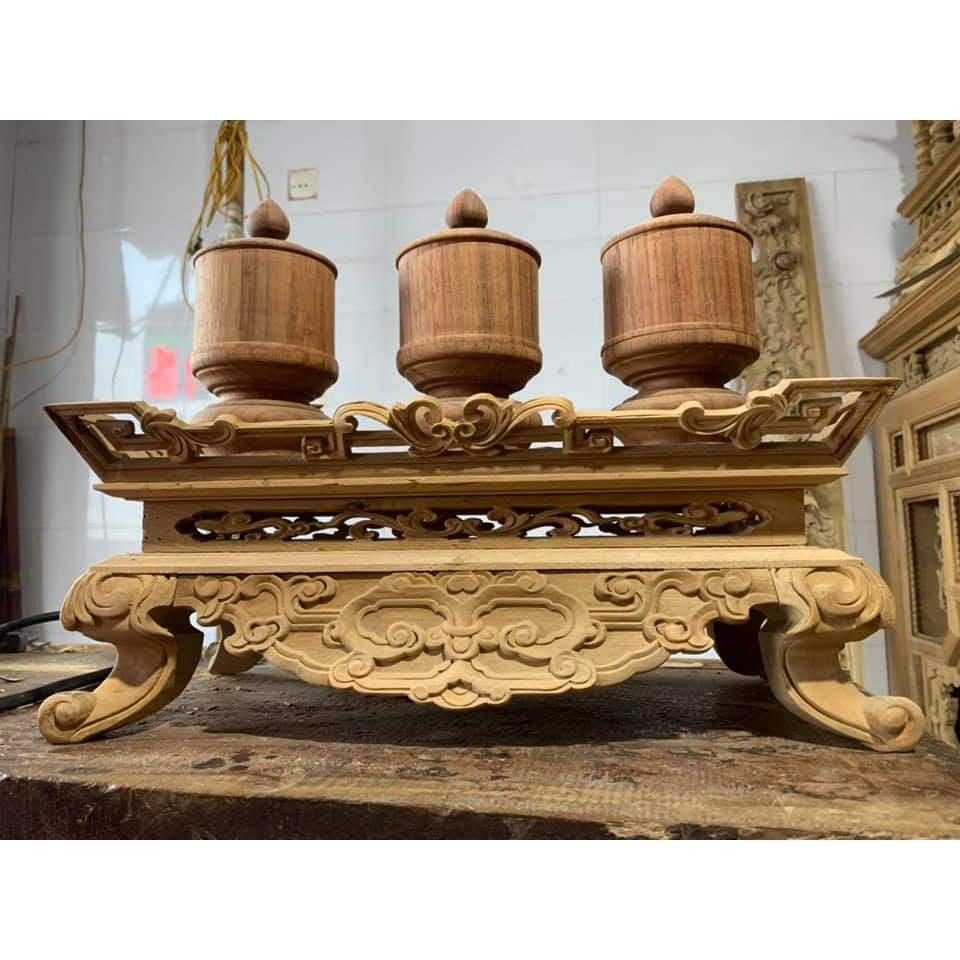 Combo bệ đài nước gỗ hương trang trí ban thờ