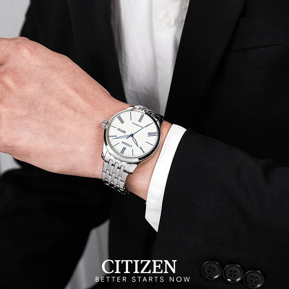Đồng Hồ Nam Citizen Dây Thép Không Gỉ NH8350-59B - Mặt Trắng