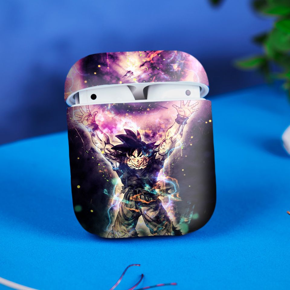 Miếng dán skin chống bẩn cho tai nghe AirPods in hình Songoku Dragon Ball - 7vnr093 (bản không dây 1 và 2