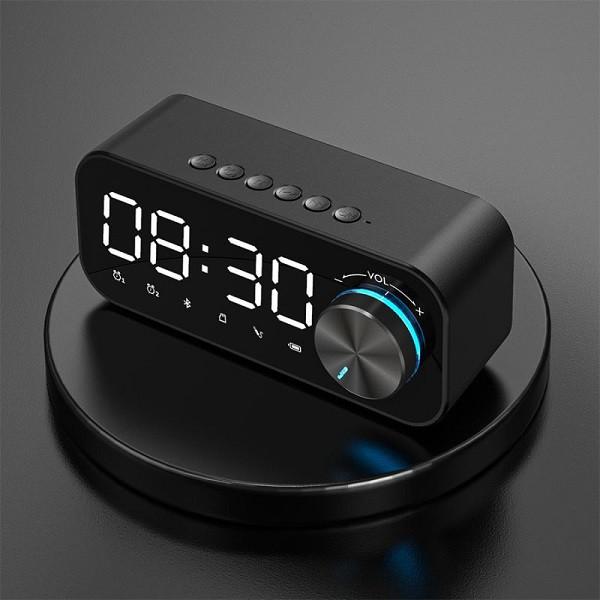 Loa Bluetooth mini, loa mini - đồng hồ điện tử để bàn mặt tráng gương âm thanh cực chất - Kitaz B126