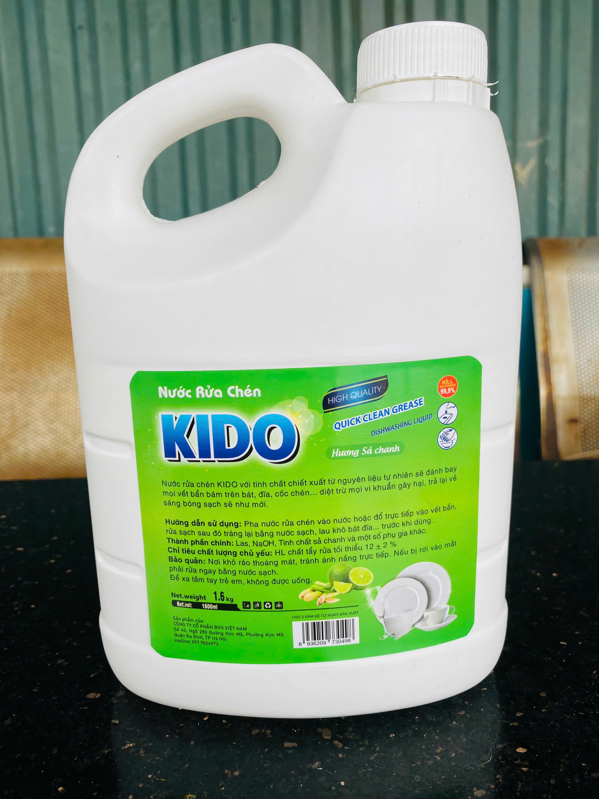 Nước Rửa Chén KIDO Hương Chanh 1,6 Lít - Hiệu Quả Làm Sạch, Thơm Mát Tự Nhiên