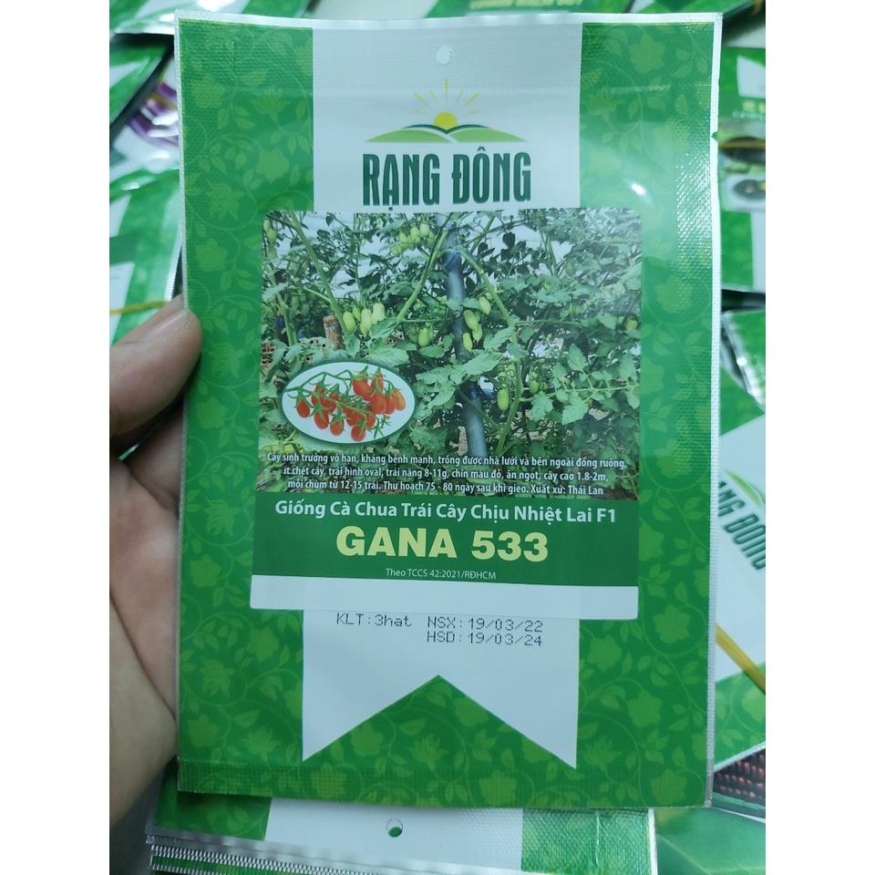 Hạt giống cà chua trái cây chịu nhiệt lai f1 Gana, đóng gói 3 hạt, giống cà chua ngọt như trái cây