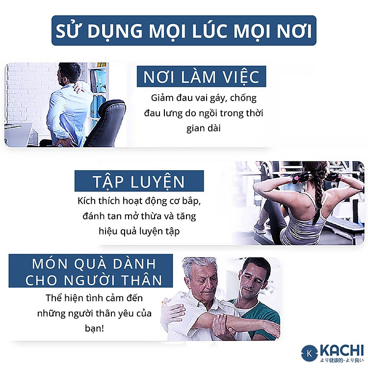 Máy Massage Trị Liệu Cầm Tay Không Dây KẠCHI MK340 24W  Giúp Giảm Đau Nhức Giảm Căng Cơ - Hỗ Trợ Mát Xa Chuyên Sâu, Giảm Đau Cơ, Cứng Khớp