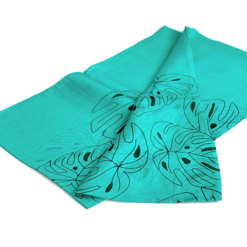 Khăn Lụa Tơ Tằm Palacesilk màu xanh hoa văn#mềm mượt#nhẹ#thoáng, 100% silk, kích thước 180*85cm