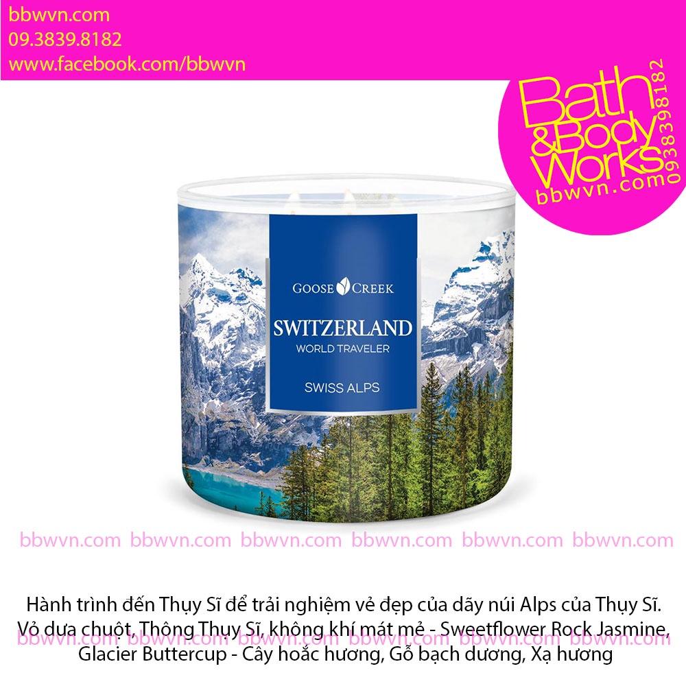 Nến thơm Goose Creek SWITZERLAND Swiss Alps bộ WORLD TRAVELER CANDLES