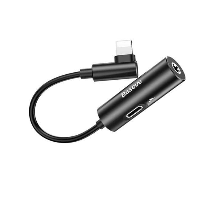 Bộ chuyển cổng Lightning sang Audio 3.5mm + Lightning Baseus L42 cho iPhone X/ XS Max CALL42-01 - Hàng nhập khẩu