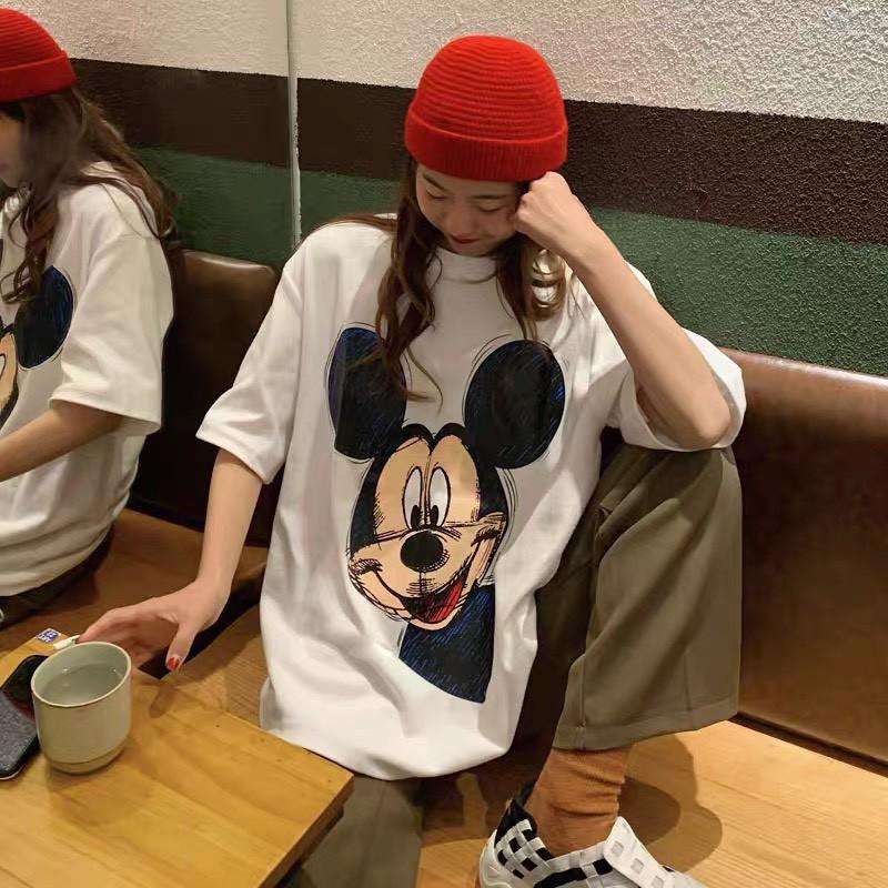 Áo phông nam nữ unisex Mickey GIÁ SHOCK, áo thun form rộng tay lỡ unisex cotton