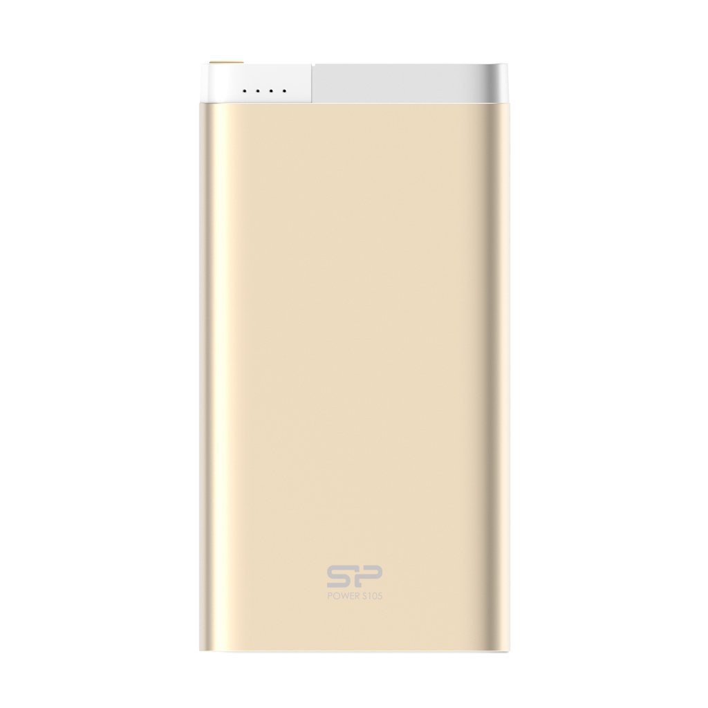 Pin sạc dự phòng Silicon Power S105 10.000mAh hỗ trợ sạc vào lightning iPhone/iPad (Gold) - Hàng Chính Hãng