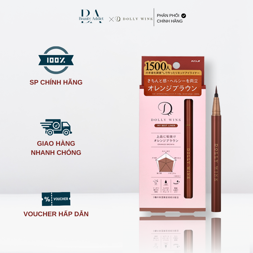 Bút kẻ mắt nước màu nâu cam - Koji Dolly Wink My Best Liner Orange Brown