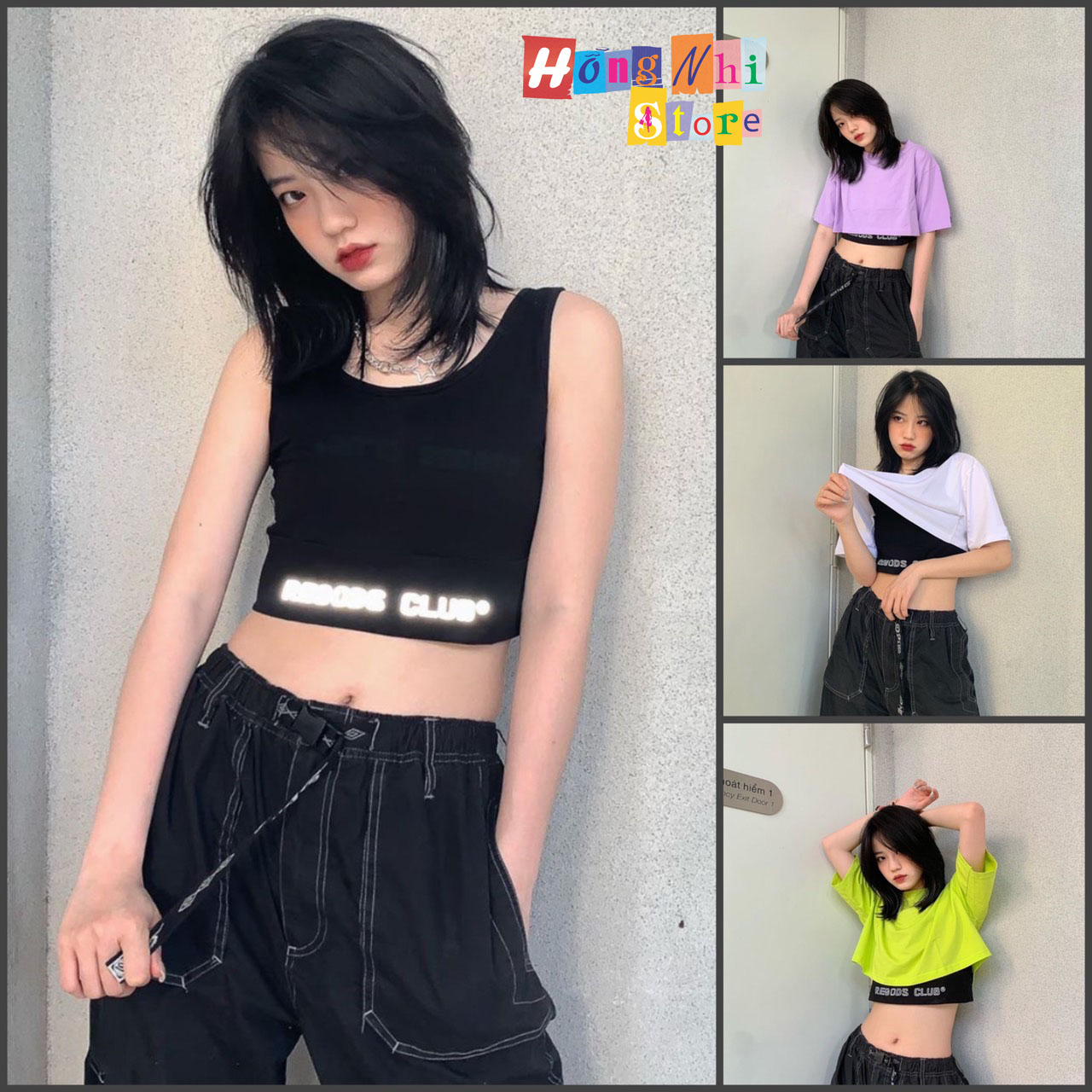 Áo Croptop Kèm Bra Tay Lỡ Dáng Rộng Oversize Ulzzang - MM