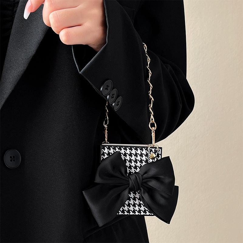 Ốp Lưng Họa Tiết Houndstooth Cho Oppo FIND N2 FLIP Kèm Dây Cầm Tay Sang Chảnh - BUM STORE GALAXY CASE