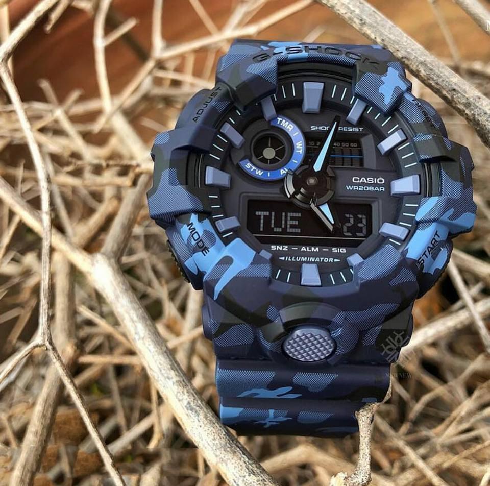 Đồng Hồ Nam Dây Nhựa Casio G-Shock GA-700CM-2A Blue Camo | GA-700CM-2ADR