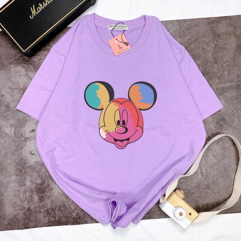 Áo Thun Tay Ngắn UNISEX MICKEY Cầu vồng - Hình chụp thật