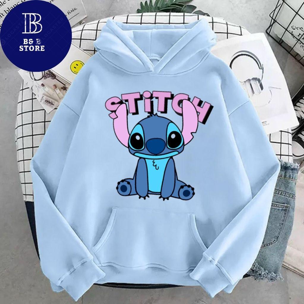 ÁO KHOÁC HOODIE NỈ UNISEX IN STITCH SIÊU CUTE ÁO KHOÁC HOODIE LOCAL BRAND